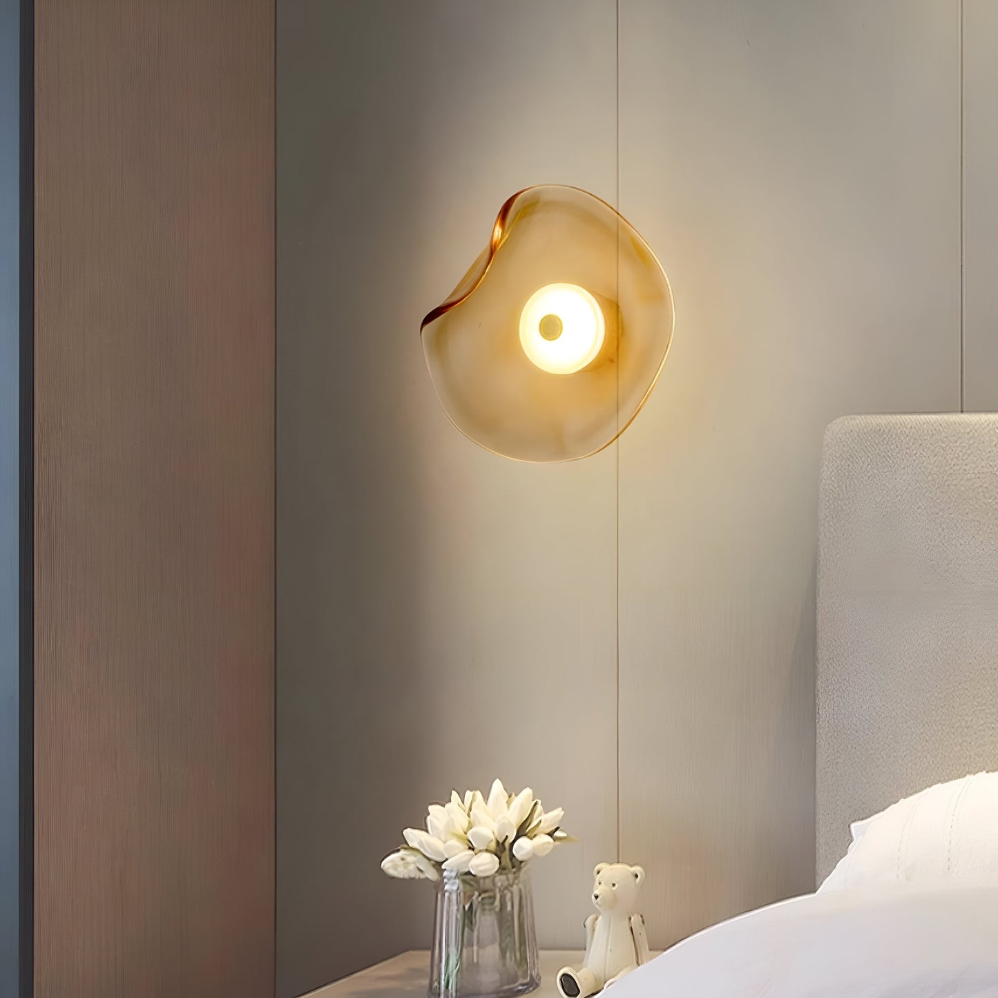 Wandlamp Gebogen Glas LED Sculpturaal Nordisch Goud Zwart 25cm Woonkamer Slaapkamer
