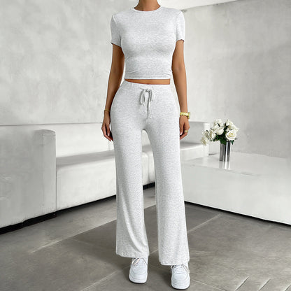 Roxanne | Cropped Tweedelige Damesset met Wijde Pijpen 3