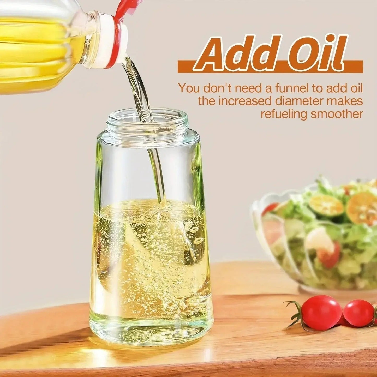 Oliespuit Dispenser 2-in-1 Spray en Schenken Glas 470ml Keuken Koken BBQ