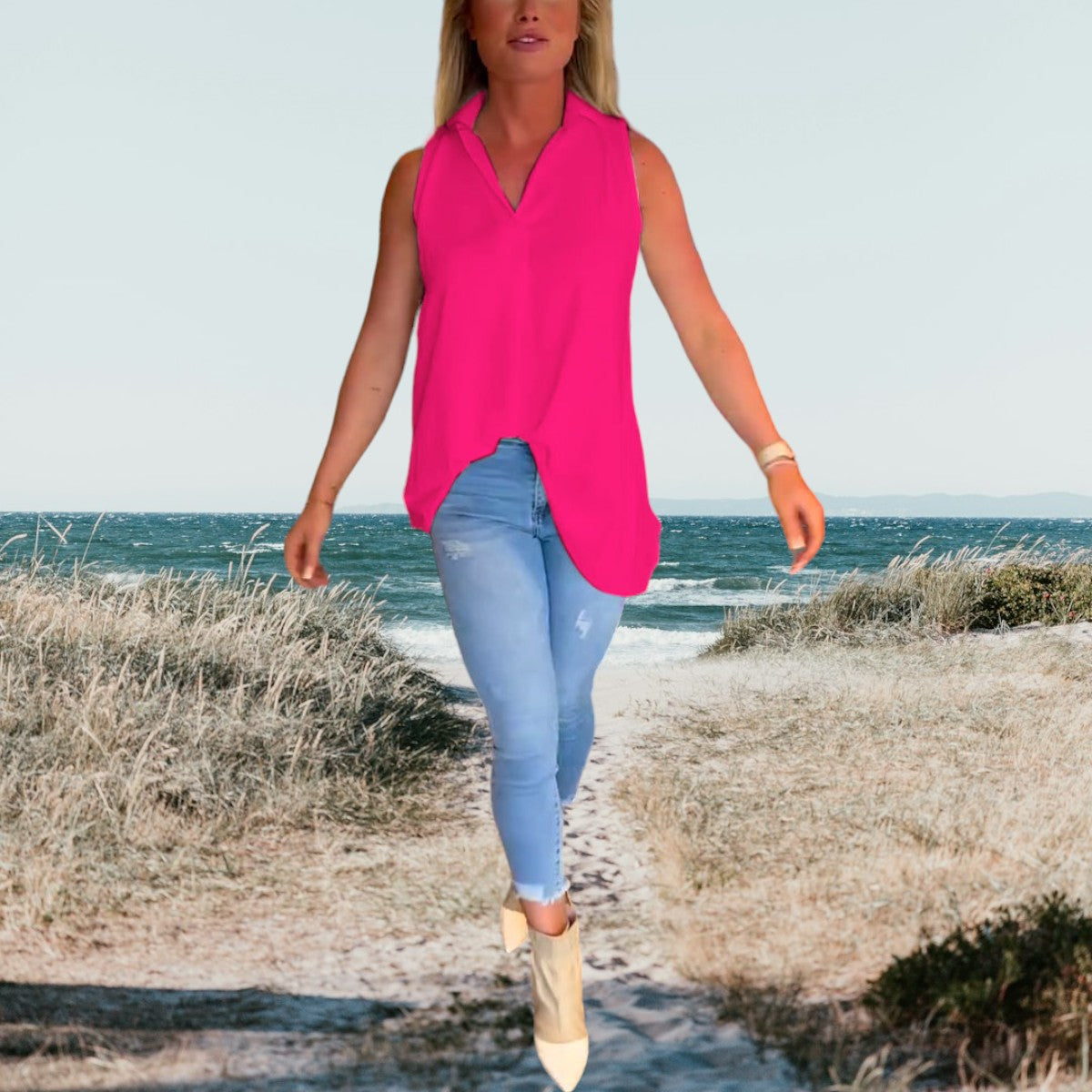 Vrouwelijke Zomer Top Licht Mouwloos
