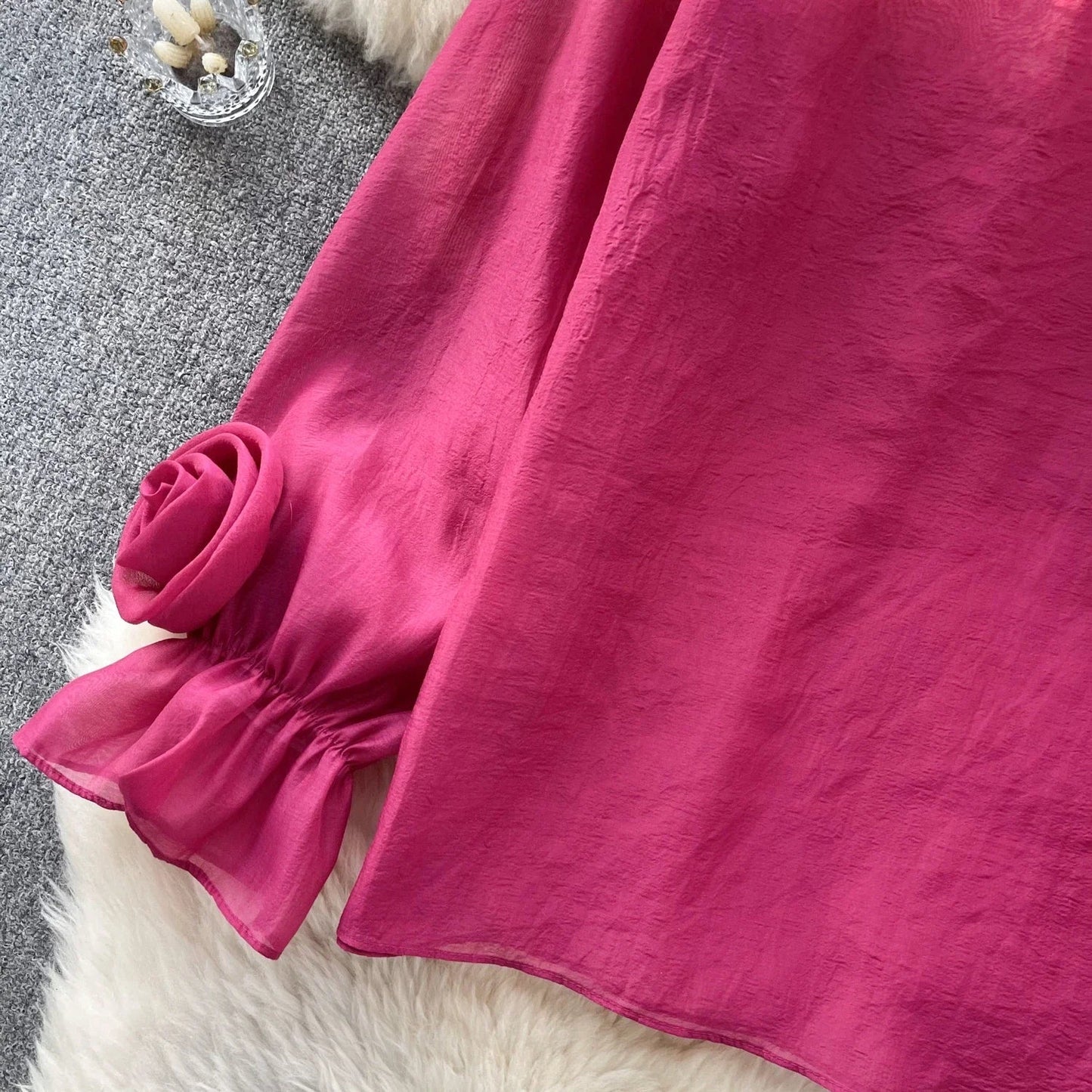 Vrouwelijke Blouse Lantaarnmouwen Zomerkleding Stijlvol Chiffon