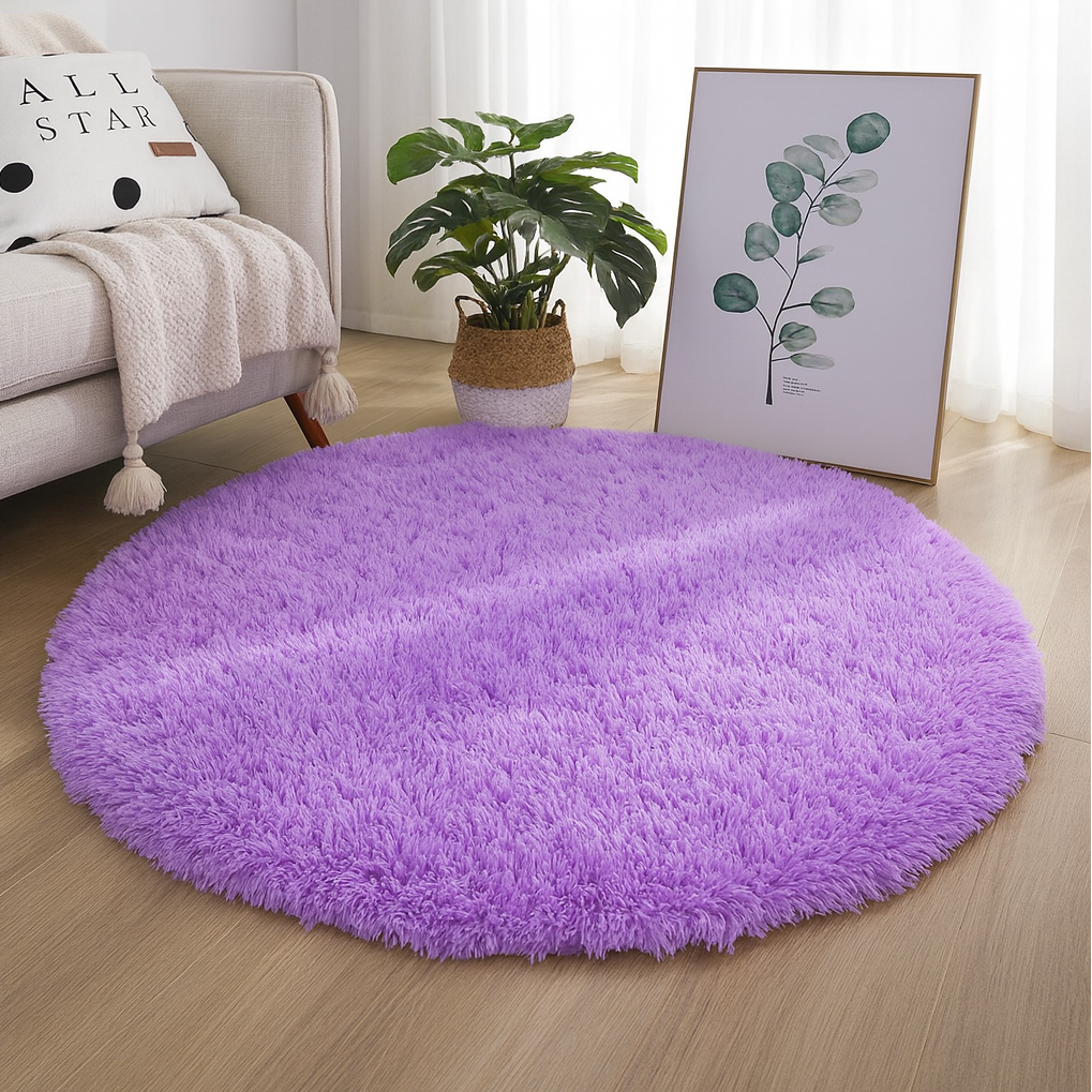 Rond Vloerkleed Velvet Neutrale Tinten Meerdere Maten Woonkamer Slaapkamer