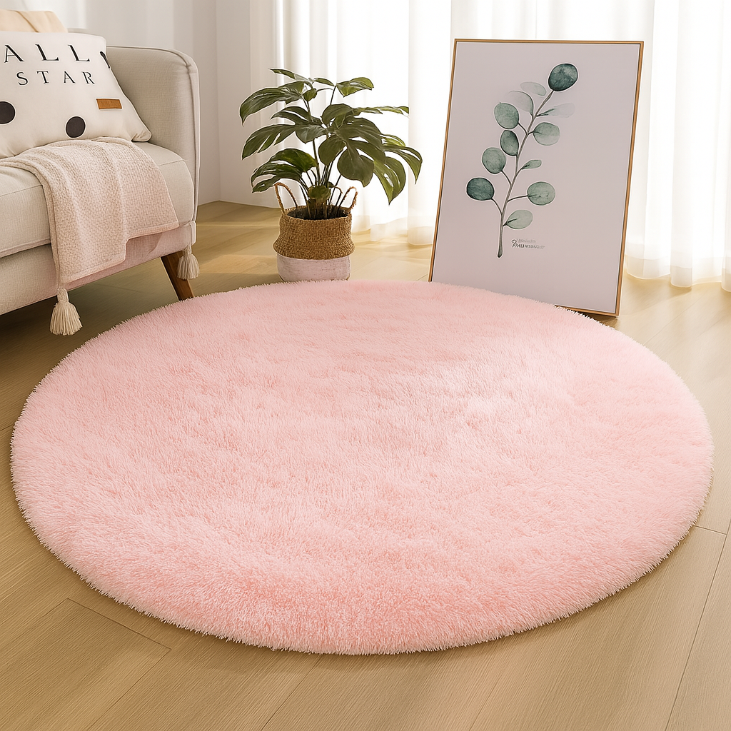 Rond Vloerkleed Velvet Neutrale Tinten Meerdere Maten Woonkamer Slaapkamer