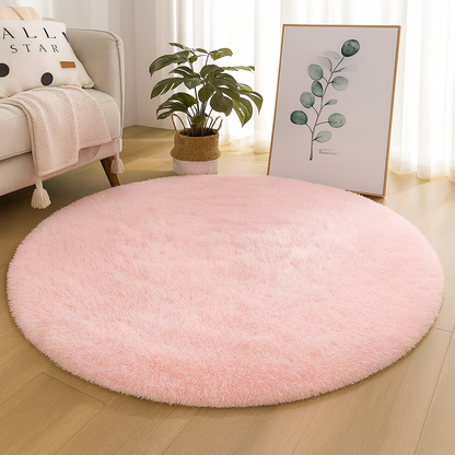 Rond Vloerkleed Zijde Wol Blend Neutrale Tinten Handgeweven Luxe Tapijt voor Woonkamer Slaapkamer Decoratief