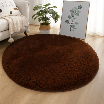 Rond Vloerkleed Velvet Neutrale Tinten Meerdere Maten Woonkamer Slaapkamer