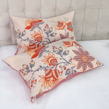 Rustiek Bloemen Kussenslopen Set van 2 | Boho Katoenen Kussenovertrekken 51x76cm