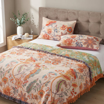 Rustiek Bloemen Kussenslopen Set van 2 | Boho Katoenen Kussenovertrekken 51x76cm
