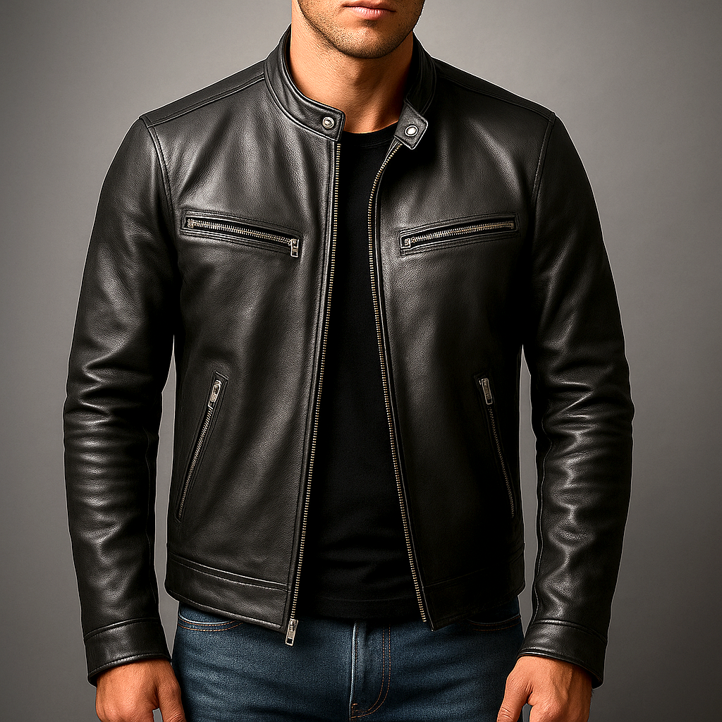 Ryder | Vintage Leren Jas Heren met Gestructureerde Pasvorm 6