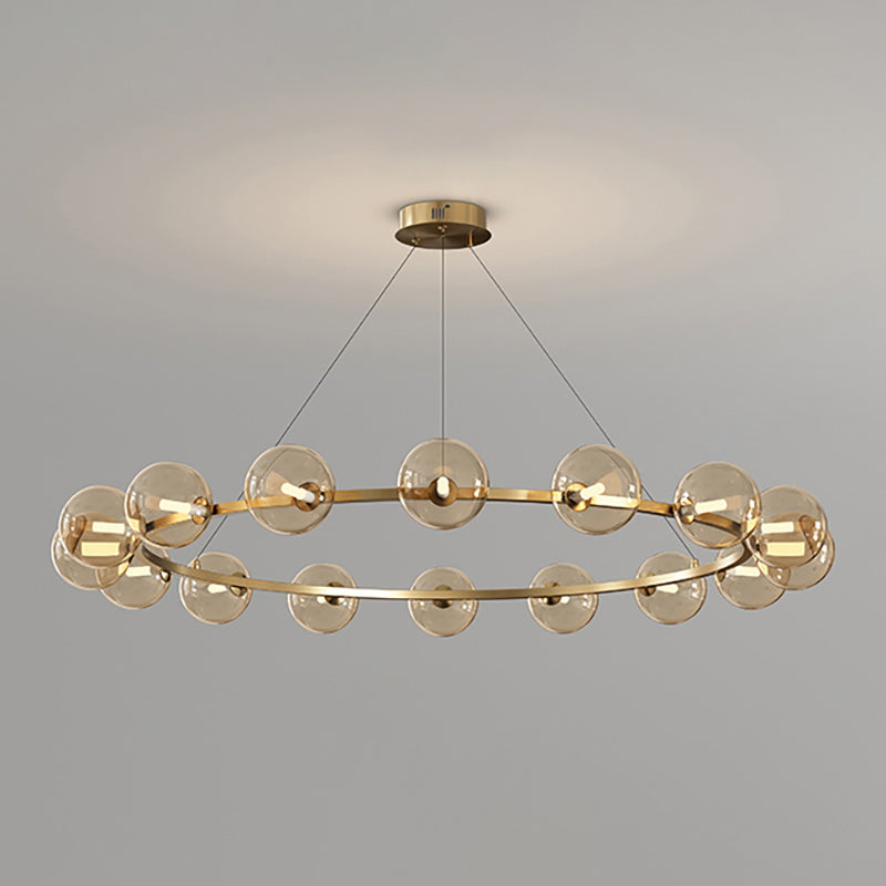 Moderne Kroonluchter met Glazen Kappen – Stijlvol Metalen Design voor Eetkamer Woonkamer Slaapkamer Restaurant