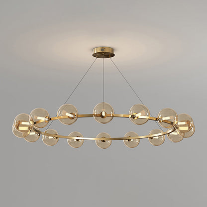Moderne Kroonluchter met Glazen Kappen – Stijlvol Metalen Design voor Eetkamer Woonkamer Slaapkamer Restaurant