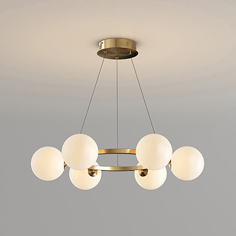 Moderne Kroonluchter met Glazen Kappen – Stijlvol Metalen Design voor Eetkamer Woonkamer Slaapkamer Restaurant