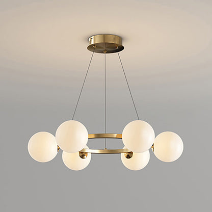 Moderne Kroonluchter met Glazen Kappen – Stijlvol Metalen Design voor Eetkamer Woonkamer Slaapkamer Restaurant