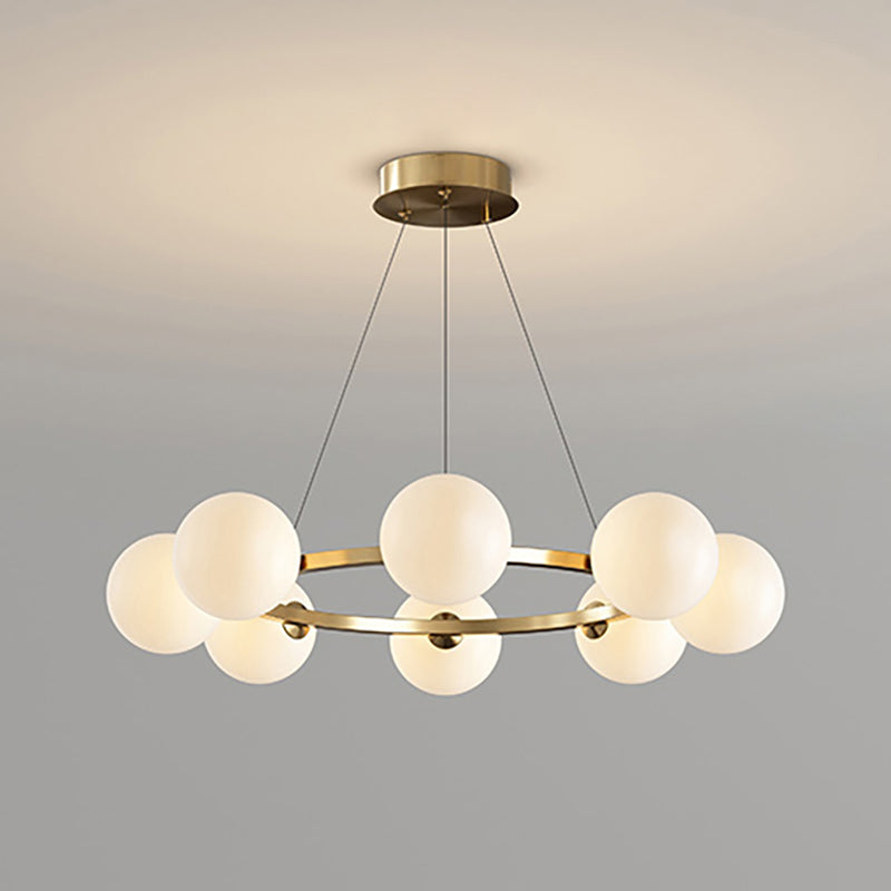 Moderne Kroonluchter met Glazen Kappen – Stijlvol Metalen Design voor Eetkamer Woonkamer Slaapkamer Restaurant