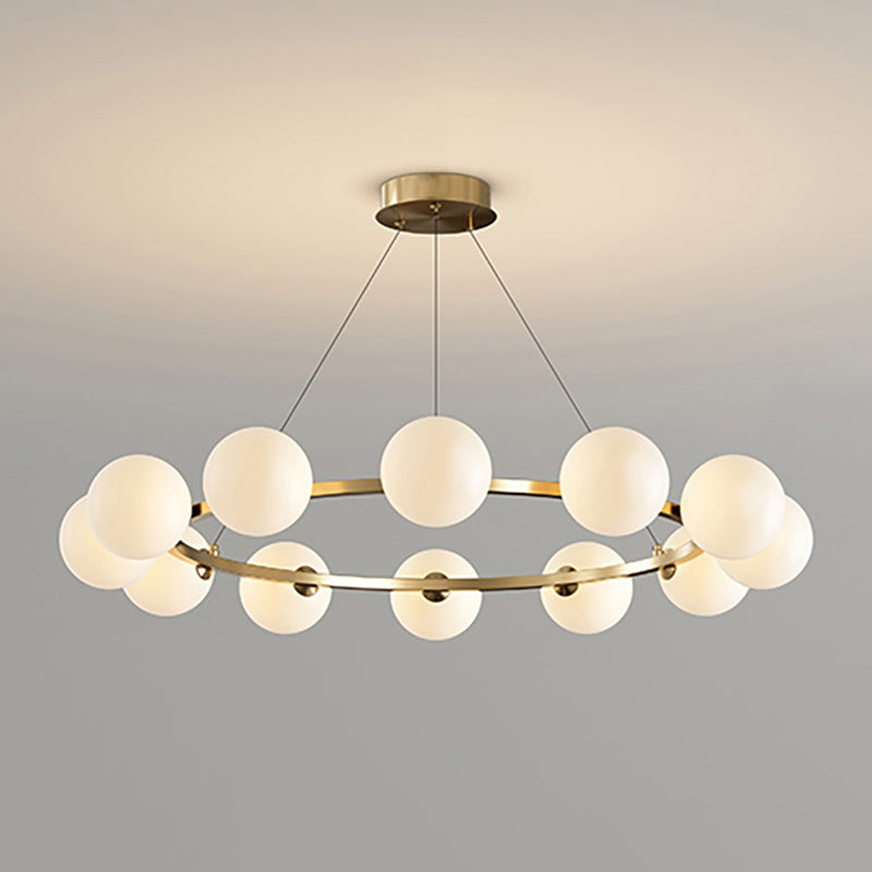 Moderne Kroonluchter met Glazen Kappen – Stijlvol Metalen Design voor Eetkamer Woonkamer Slaapkamer Restaurant