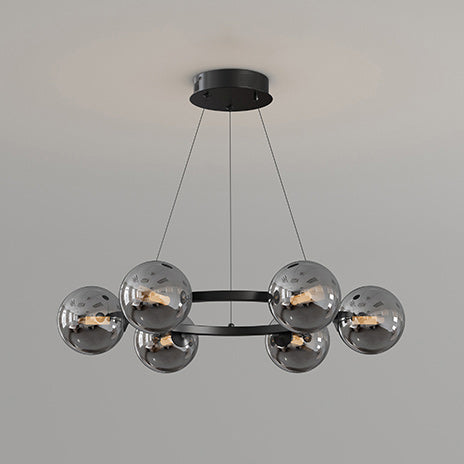 Moderne Kroonluchter met Glazen Kappen – Stijlvol Metalen Design voor Eetkamer Woonkamer Slaapkamer Restaurant
