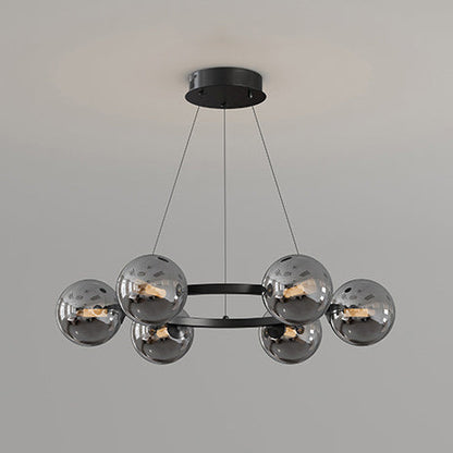 Moderne Kroonluchter met Glazen Kappen – Stijlvol Metalen Design voor Eetkamer Woonkamer Slaapkamer Restaurant