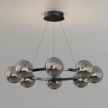 Moderne Kroonluchter met Glazen Kappen – Stijlvol Metalen Design voor Eetkamer Woonkamer Slaapkamer Restaurant
