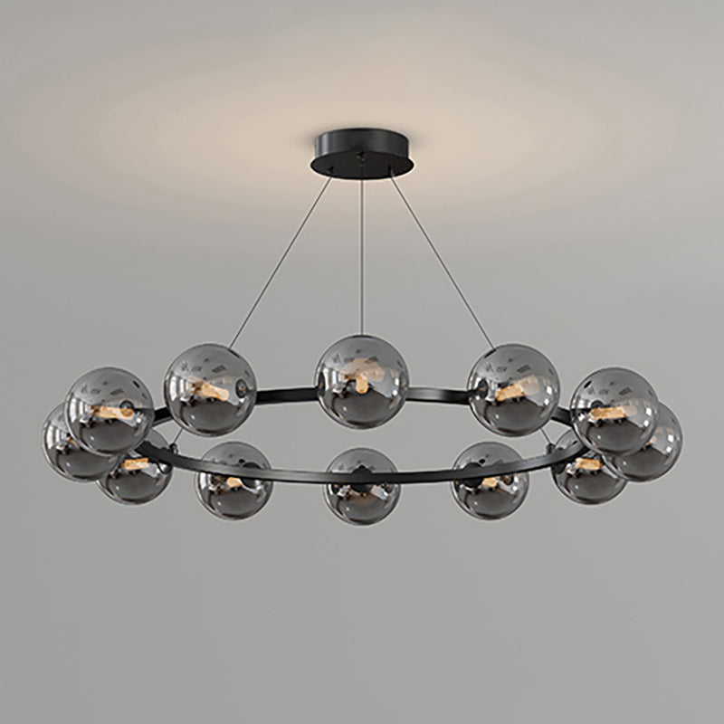 Moderne Kroonluchter met Glazen Kappen – Stijlvol Metalen Design voor Eetkamer Woonkamer Slaapkamer Restaurant
