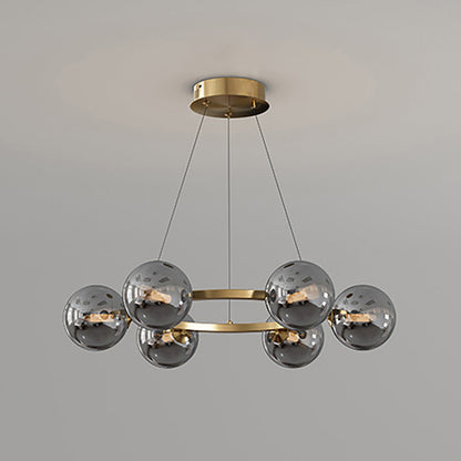 Moderne Kroonluchter met Glazen Kappen – Stijlvol Metalen Design voor Eetkamer Woonkamer Slaapkamer Restaurant