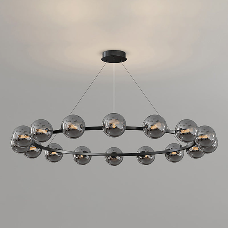 Moderne Kroonluchter met Glazen Kappen – Stijlvol Metalen Design voor Eetkamer Woonkamer Slaapkamer Restaurant