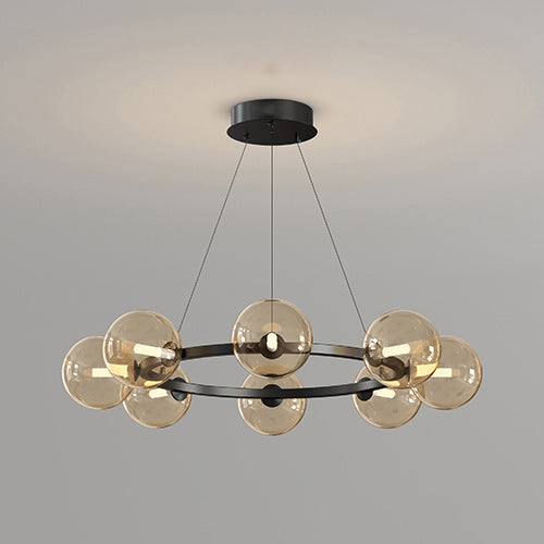 Moderne Kroonluchter met Glazen Kappen – Stijlvol Metalen Design voor Eetkamer Woonkamer Slaapkamer Restaurant