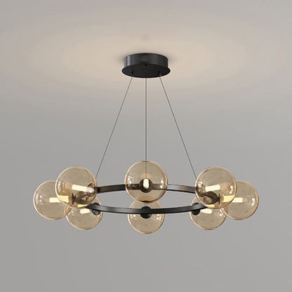 Moderne Kroonluchter met Glazen Kappen – Stijlvol Metalen Design voor Eetkamer Woonkamer Slaapkamer Restaurant
