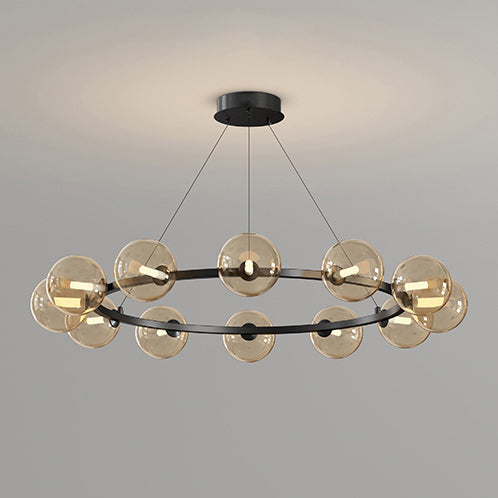 Moderne Kroonluchter met Glazen Kappen – Stijlvol Metalen Design voor Eetkamer Woonkamer Slaapkamer Restaurant