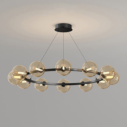 Moderne Kroonluchter met Glazen Kappen – Stijlvol Metalen Design voor Eetkamer Woonkamer Slaapkamer Restaurant