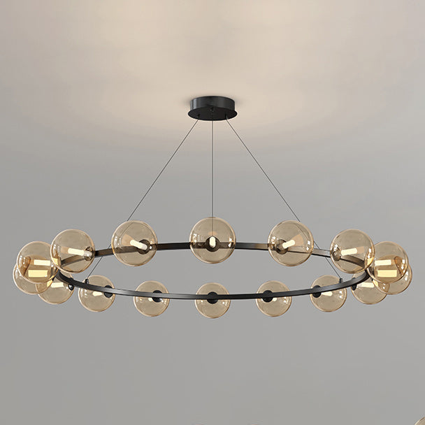 Moderne Kroonluchter met Glazen Kappen – Stijlvol Metalen Design voor Eetkamer Woonkamer Slaapkamer Restaurant