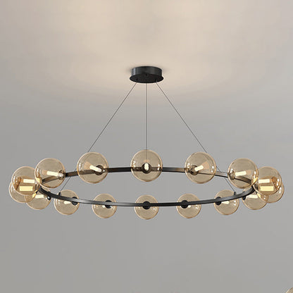 Moderne Kroonluchter met Glazen Kappen – Stijlvol Metalen Design voor Eetkamer Woonkamer Slaapkamer Restaurant