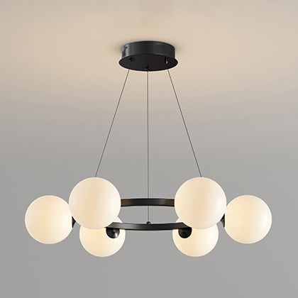 Moderne Kroonluchter met Glazen Kappen – Stijlvol Metalen Design voor Eetkamer Woonkamer Slaapkamer Restaurant