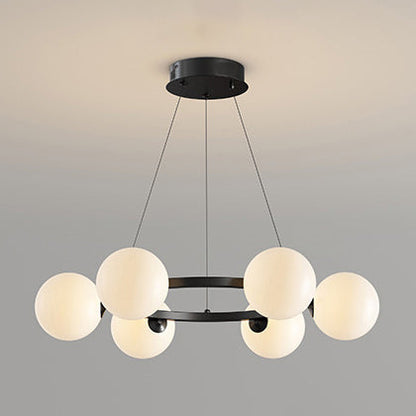 Moderne Kroonluchter met Glazen Kappen – Stijlvol Metalen Design voor Eetkamer Woonkamer Slaapkamer Restaurant