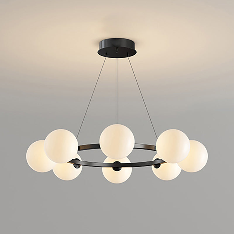 Moderne Kroonluchter met Glazen Kappen – Stijlvol Metalen Design voor Eetkamer Woonkamer Slaapkamer Restaurant