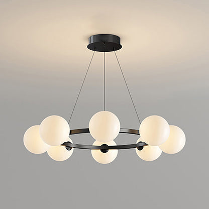 Moderne Kroonluchter met Glazen Kappen – Stijlvol Metalen Design voor Eetkamer Woonkamer Slaapkamer Restaurant