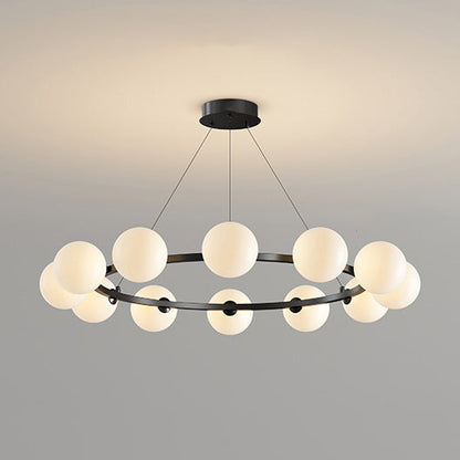 Moderne Kroonluchter met Glazen Kappen – Stijlvol Metalen Design voor Eetkamer Woonkamer Slaapkamer Restaurant