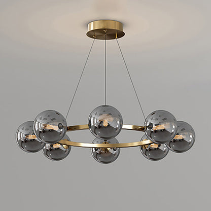 Moderne Kroonluchter met Glazen Kappen – Stijlvol Metalen Design voor Eetkamer Woonkamer Slaapkamer Restaurant