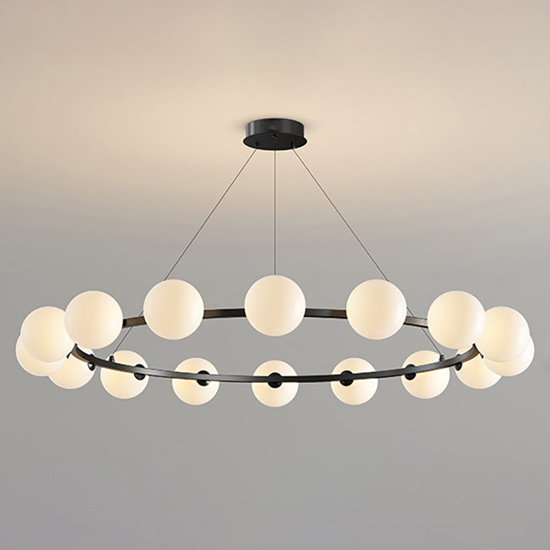 Moderne Kroonluchter met Glazen Kappen – Stijlvol Metalen Design voor Eetkamer Woonkamer Slaapkamer Restaurant