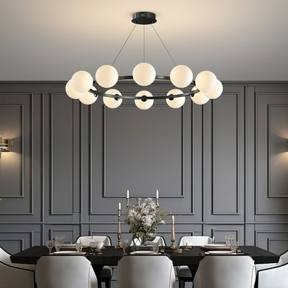 Moderne Kroonluchter met Glazen Kappen – Stijlvol Metalen Design voor Eetkamer Woonkamer Slaapkamer Restaurant