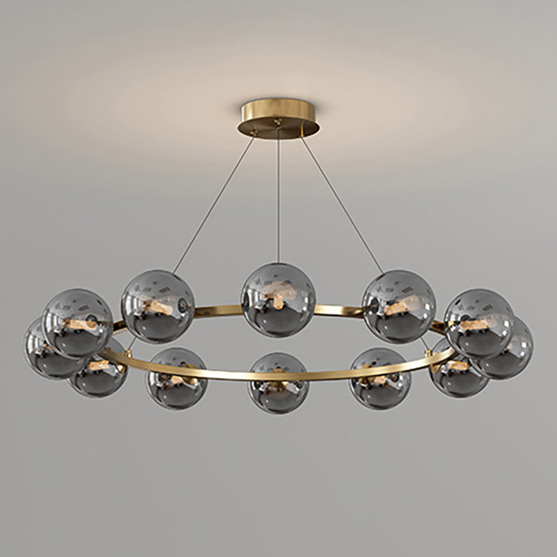 Moderne Kroonluchter met Glazen Kappen – Stijlvol Metalen Design voor Eetkamer Woonkamer Slaapkamer Restaurant