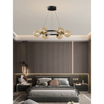Moderne Kroonluchter met Glazen Kappen – Stijlvol Metalen Design voor Eetkamer Woonkamer Slaapkamer Restaurant