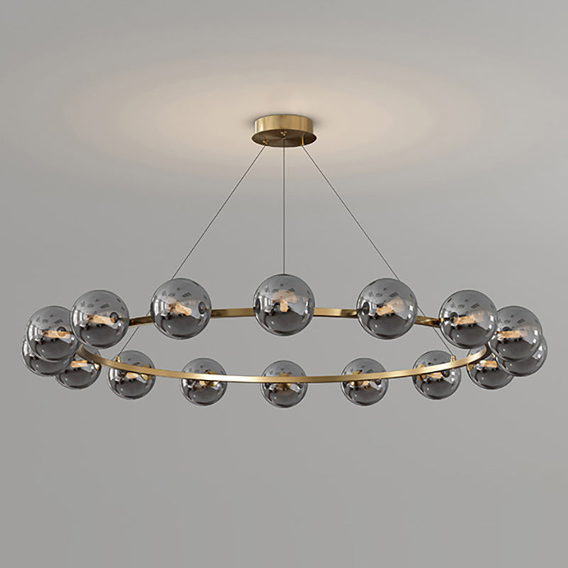 Moderne Kroonluchter met Glazen Kappen – Stijlvol Metalen Design voor Eetkamer Woonkamer Slaapkamer Restaurant