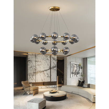Moderne Kroonluchter met Glazen Kappen – Stijlvol Metalen Design voor Eetkamer Woonkamer Slaapkamer Restaurant