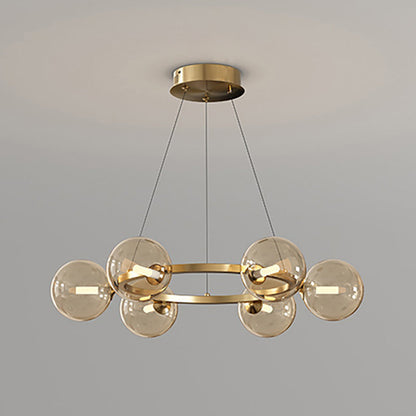 Moderne Kroonluchter met Glazen Kappen – Stijlvol Metalen Design voor Eetkamer Woonkamer Slaapkamer Restaurant