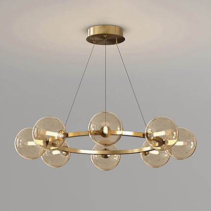 Moderne Kroonluchter met Glazen Kappen – Stijlvol Metalen Design voor Eetkamer Woonkamer Slaapkamer Restaurant