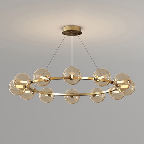 Moderne Kroonluchter met Glazen Kappen – Stijlvol Metalen Design voor Eetkamer Woonkamer Slaapkamer Restaurant