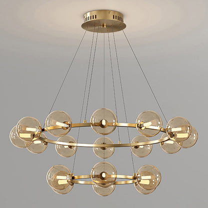 Moderne Kroonluchter met Glazen Kappen – Stijlvol Metalen Design voor Eetkamer Woonkamer Slaapkamer Restaurant