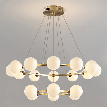 Moderne Kroonluchter met Glazen Kappen – Stijlvol Metalen Design voor Eetkamer Woonkamer Slaapkamer Restaurant