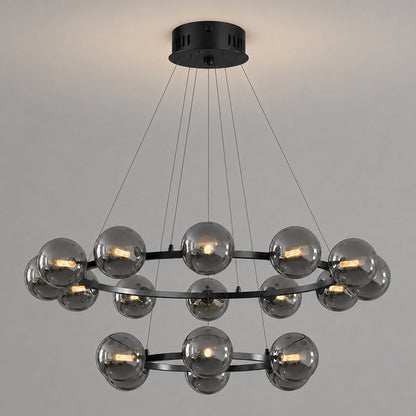 Moderne Kroonluchter met Glazen Kappen – Stijlvol Metalen Design voor Eetkamer Woonkamer Slaapkamer Restaurant