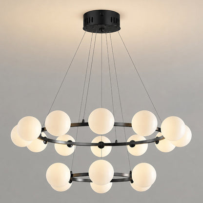 Moderne Kroonluchter met Glazen Kappen – Stijlvol Metalen Design voor Eetkamer Woonkamer Slaapkamer Restaurant