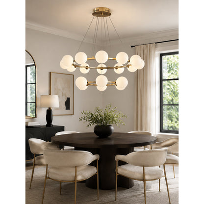 Moderne Kroonluchter met Glazen Kappen – Stijlvol Metalen Design voor Eetkamer Woonkamer Slaapkamer Restaurant